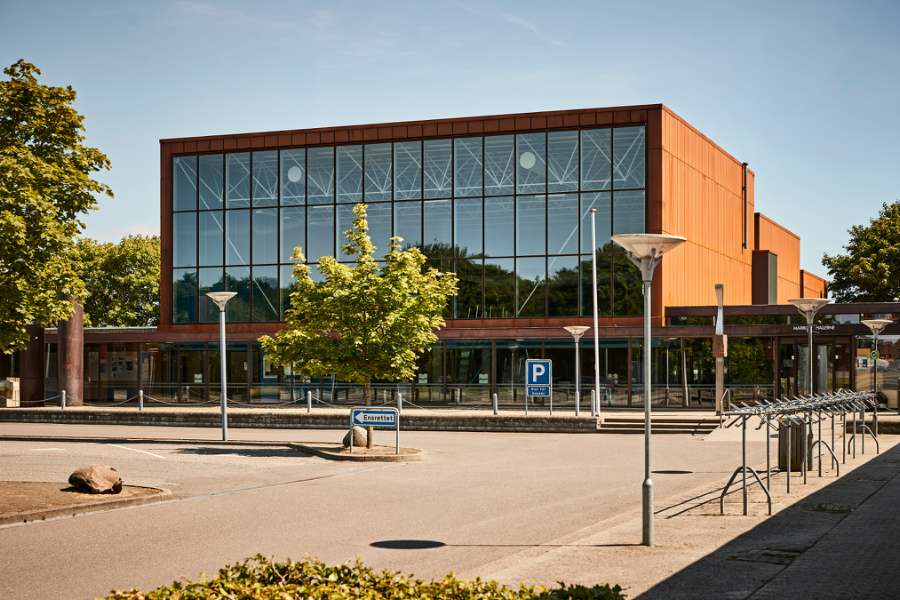 Beautiful façade cassettes made from corten steel, Maribo Svømmehal, Ved Stadion 4, 4930 Maribo